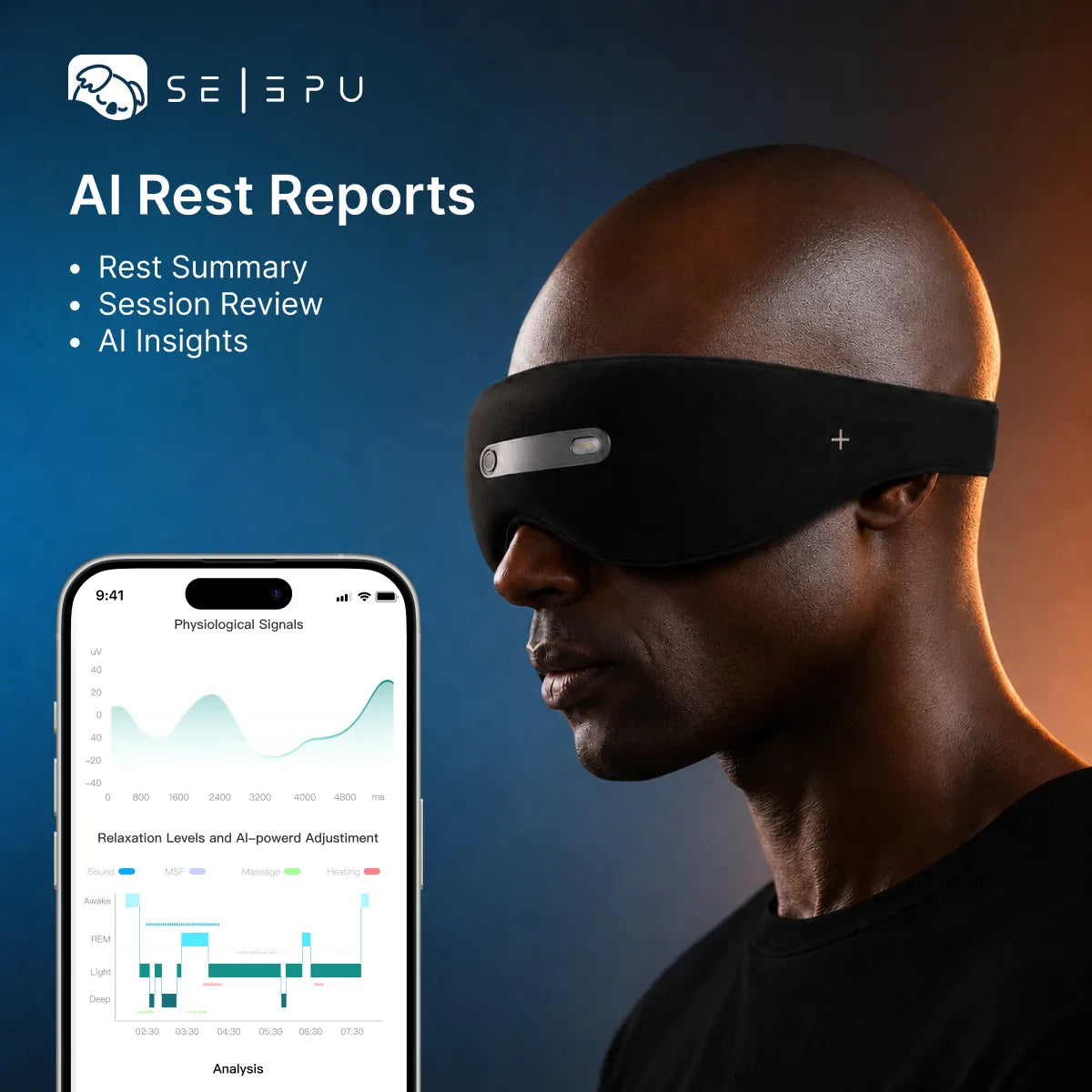 Selepu KI-gestützte Neuro Schlafmaske